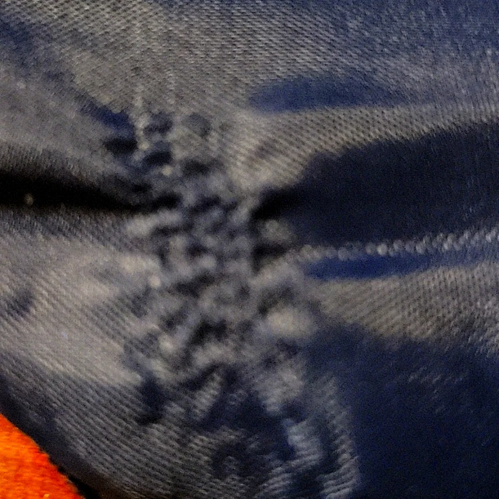 Vtg Dark Blue Velvet Christmas Stocking 2 Beads Tassel